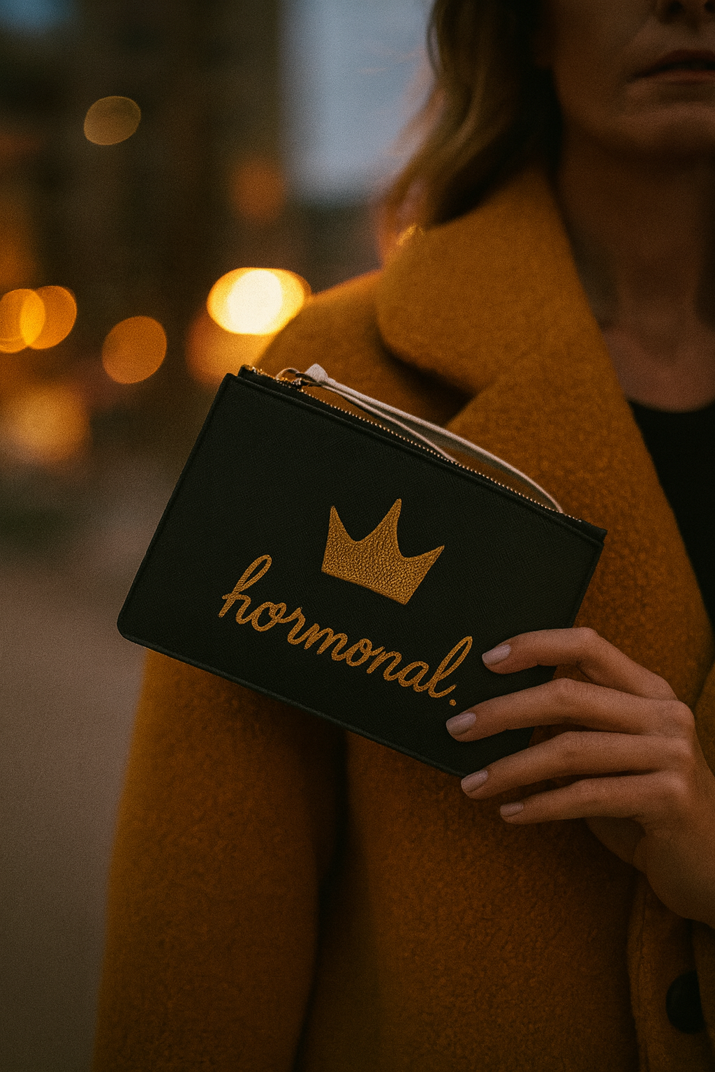 Embroidery Print Clutch Bag with Hormonal Design