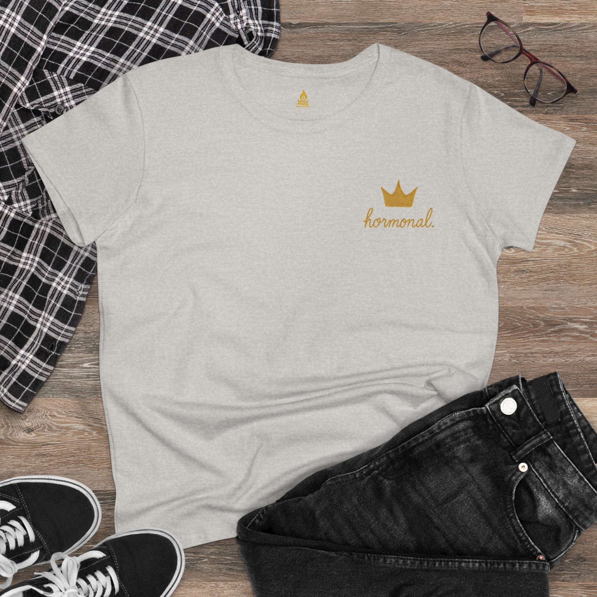 Hormonal. Crown Embroidered Tee – Meno Moms Collection