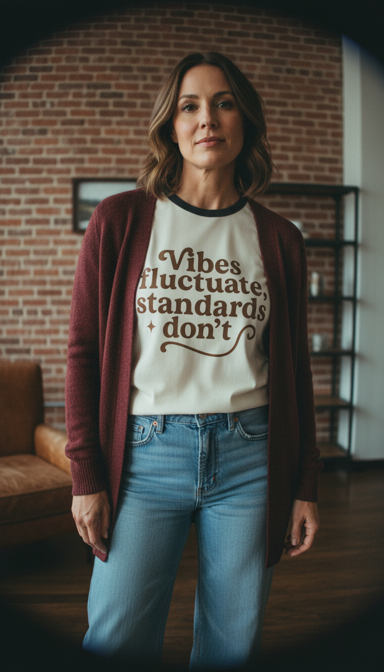 Ringer Tee Vibes Fluctuate, Standards Don't Retro T-Shirt