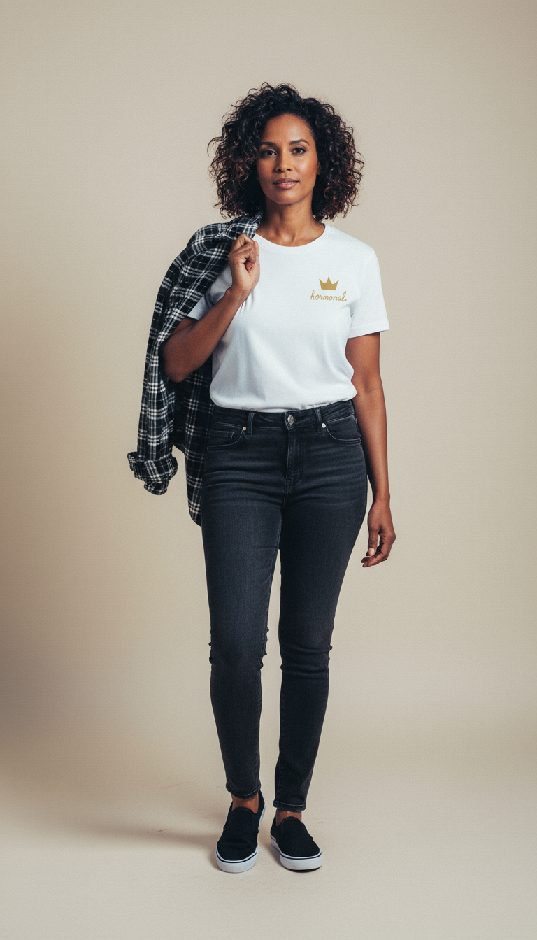 Hormonal. Crown Embroidered Tee – Meno Moms Collection