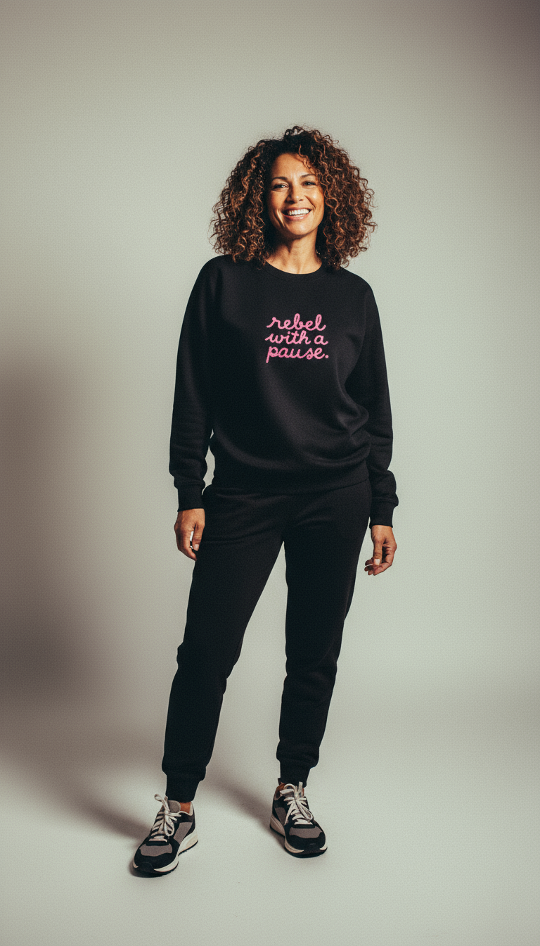Rebel With a Pause Sweatshirt – Bold Midlife Statement Crewneck