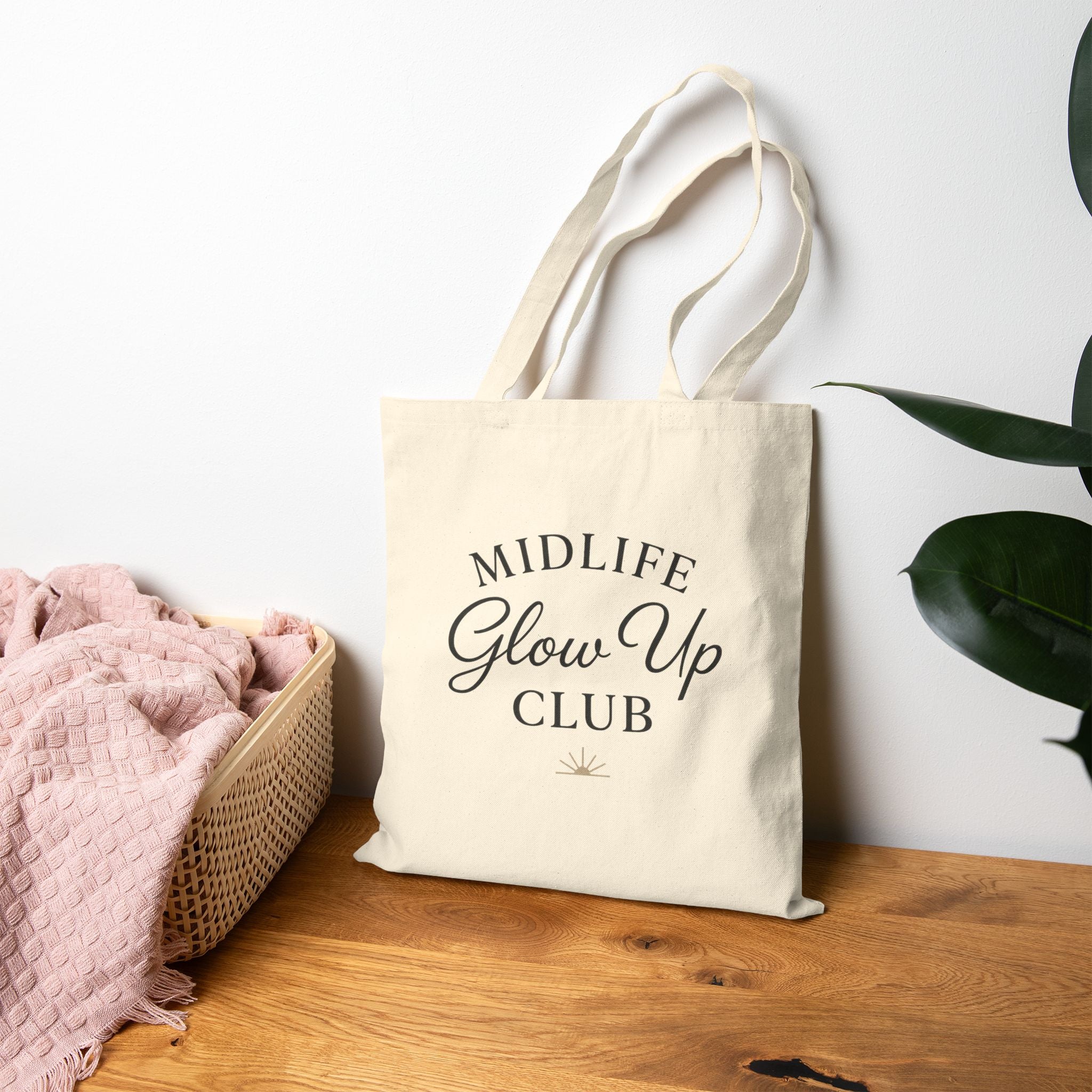 Midlife Glow Up Club Tote Bag – Eco-Friendly Cotton Carryall