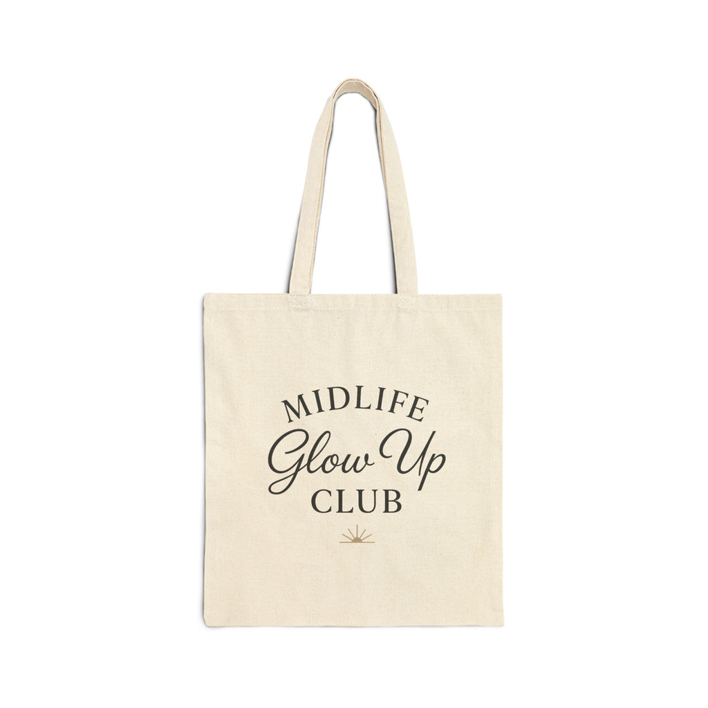 Midlife Glow Up Club Tote Bag – Eco-Friendly Cotton Carryall