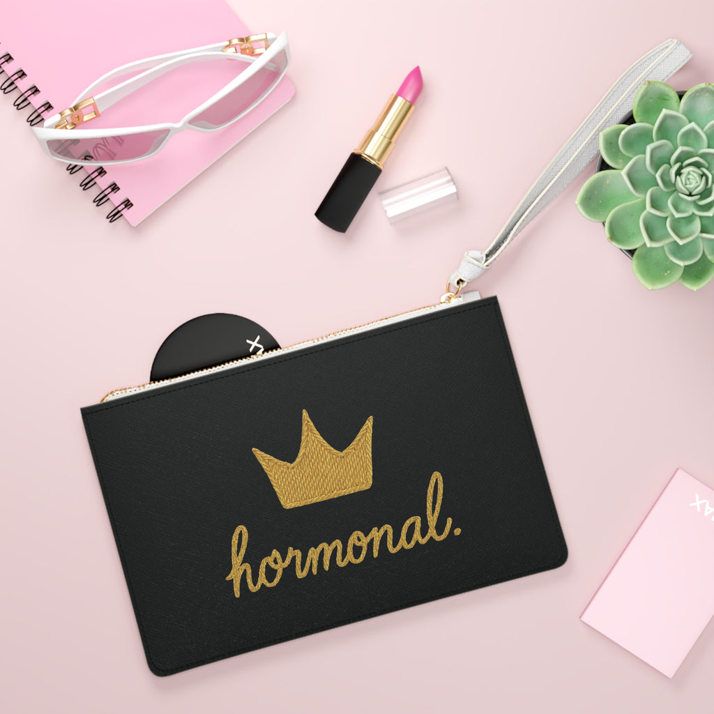 Embroidery Print Clutch Bag with Hormonal Design