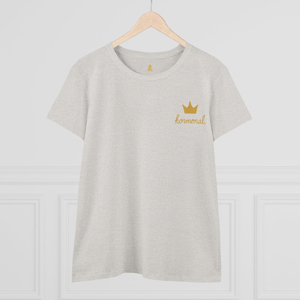 Hormonal. Crown Embroidered Tee – Meno Moms Collection